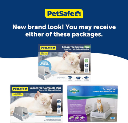 PetSafe ScoopFree Crystal Plus Self-Cleaning Cat Litter Box – Front Entry & Crystal Litter System