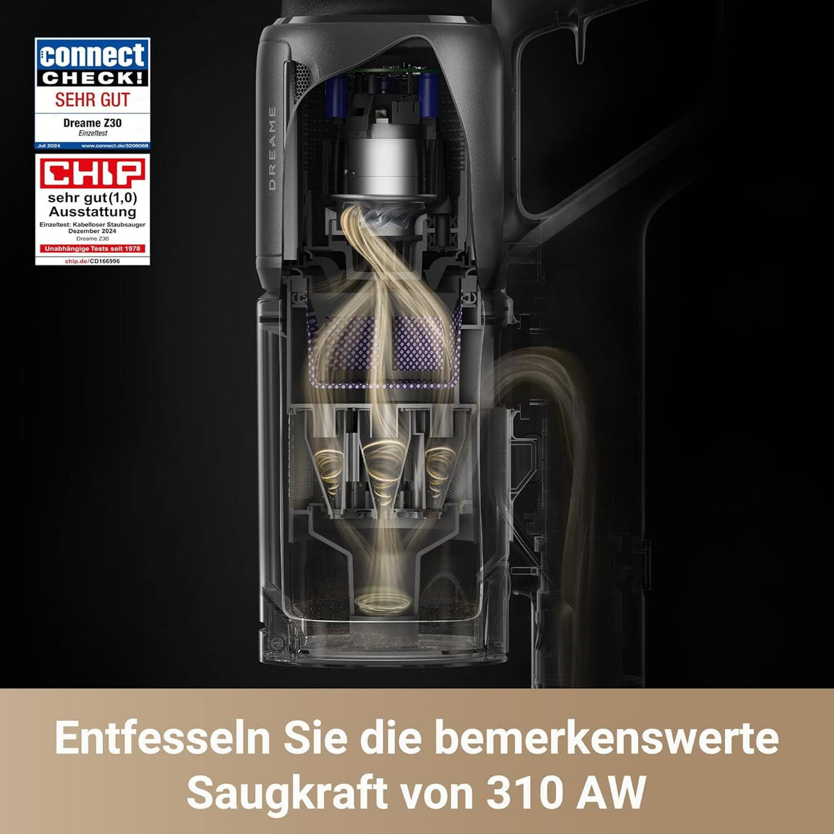 Dreame Z30 Cordless Vacuum Cleaner – 310 AW Suction, 90 Min Runtime & HEPA Filter