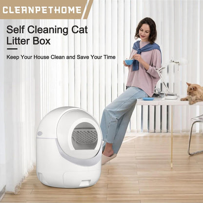 Smart Self-Cleaning Cat Litter Box with App – Odor Control & Safety System for Multi-Cat Households