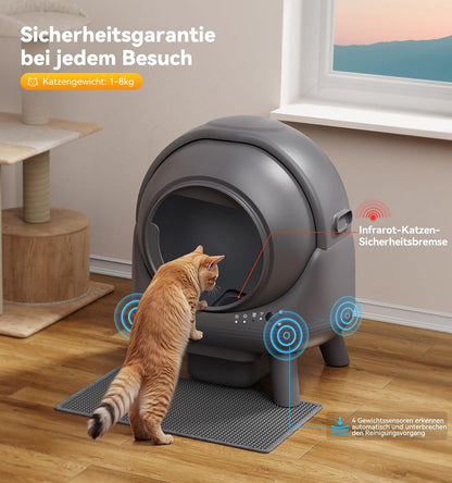 FEELNEEDY Self-Cleaning Cat Litter Box 65L with App