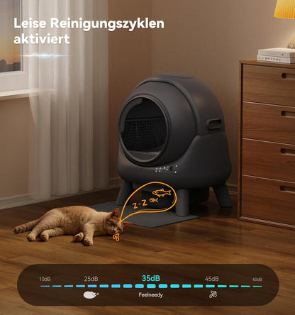 FEELNEEDY Self-Cleaning Cat Litter Box 65L with App
