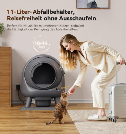 FEELNEEDY Self-Cleaning Cat Litter Box 65L with App