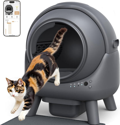 FEELNEEDY Self-Cleaning Cat Litter Box 65L with App