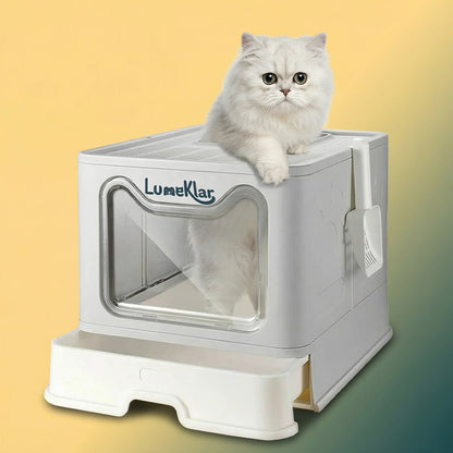 Lumeklar EasySlide™ | Large Enclosed Litter Box with Anti-Tracking Top Entry