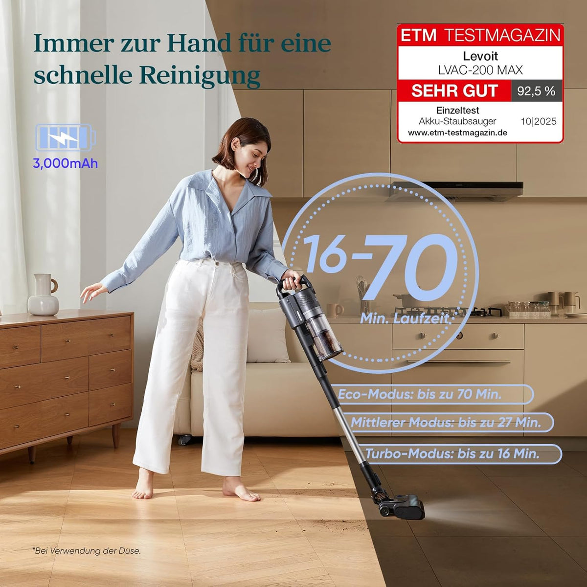 Levoit LVAC-200 MAX Cordless Vacuum Cleaner (Anti-Tangle & HEPA)