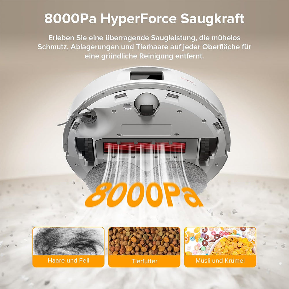 Roborock QV 35A – Vacuum & Mop Robot with 8000 Pa Suction, Mop Lifting, Obstacle Avoidance, and All-in-One Dock