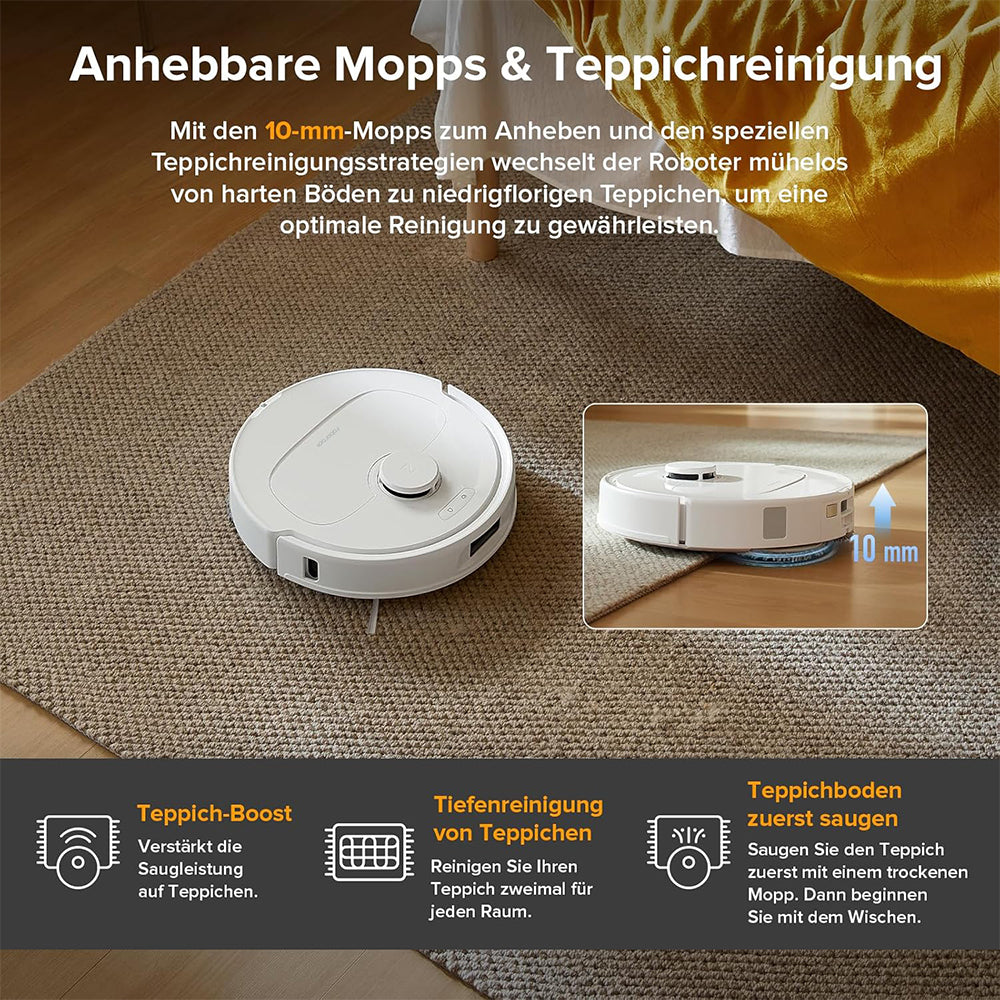 Roborock QV 35A – Vacuum & Mop Robot with 8000 Pa Suction, Mop Lifting, Obstacle Avoidance, and All-in-One Dock