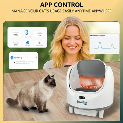 Lumeklar OmniClean™ Pro | Smart Self-Cleaning Litter Box with App Control